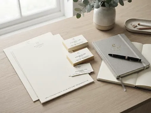 Coordinated corporate stationery set
