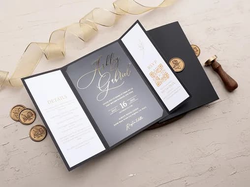 Letterpress wedding invitation suite