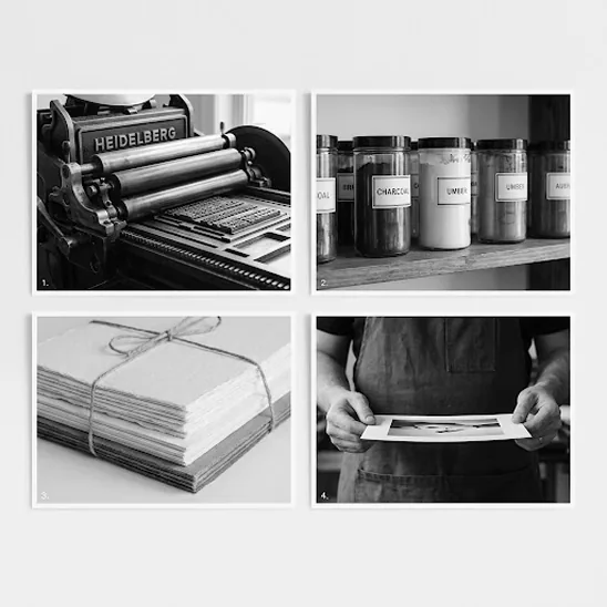 Letterpress station in the JG-Prints studio